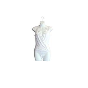 Bebe White V Neck Bodysuit